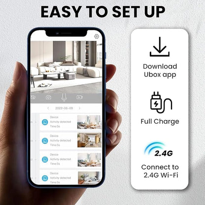 2025 Upgraded Security Camera, 4K HD Mini Nanny Cam for Home with Night Vision, WiFi Indoor Camera, 100 Days Long Battery Life, Motion Detection, Remote Viewing, Wireless Surveillance Cam