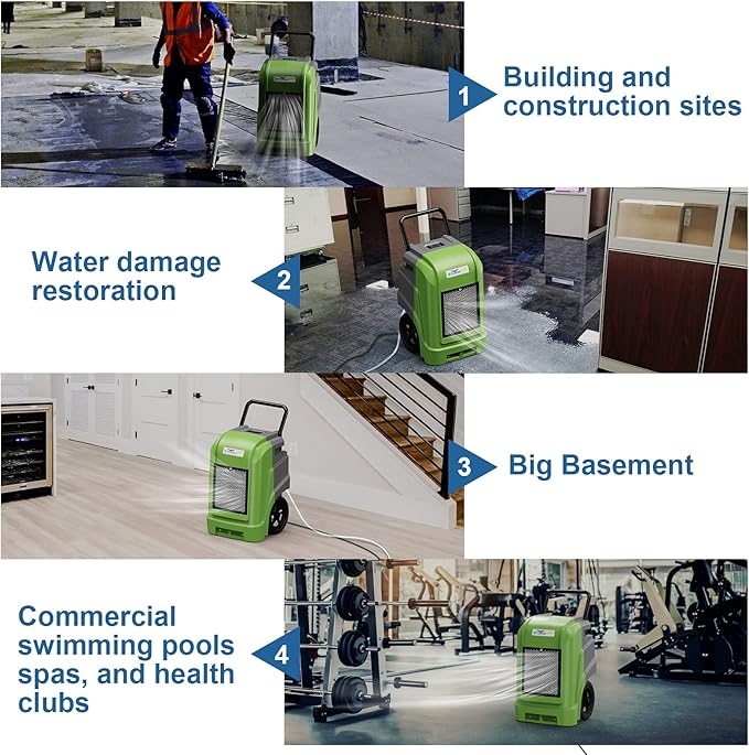ALORAIR Commercial Dehumidifier with Pump Drain Hose, 190 Pints Smart WiFi Industrial Dehumidifier Large Capacity for Basements, Garages, Mall & Job Sites, 5 Years Limited Warranty