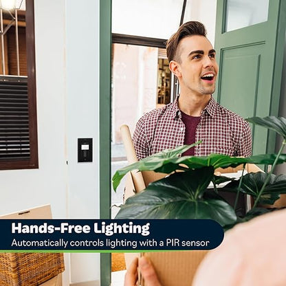 TOPGREENER Motion Sensor Switch, PIR Sensor with Ambient Light Level, Occupancy & Vacancy Modes, No Neutral Required, Ground Wire Required, 5A 150W LED/CFL Single Pole, TDOS5-JM-BK-2PCS, Black, 2 pack