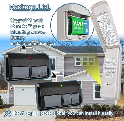 877MAX Keypad with 2 Pack 893MAX Remote, Fit for Liftmaster Garage Door Opener Keyless Entry, Keypad Replace 878MAX 376LM 377LM 877LM 977LM, Remote Replace 893LM G953EV-P2 371LM 373LM 971LM 973LM