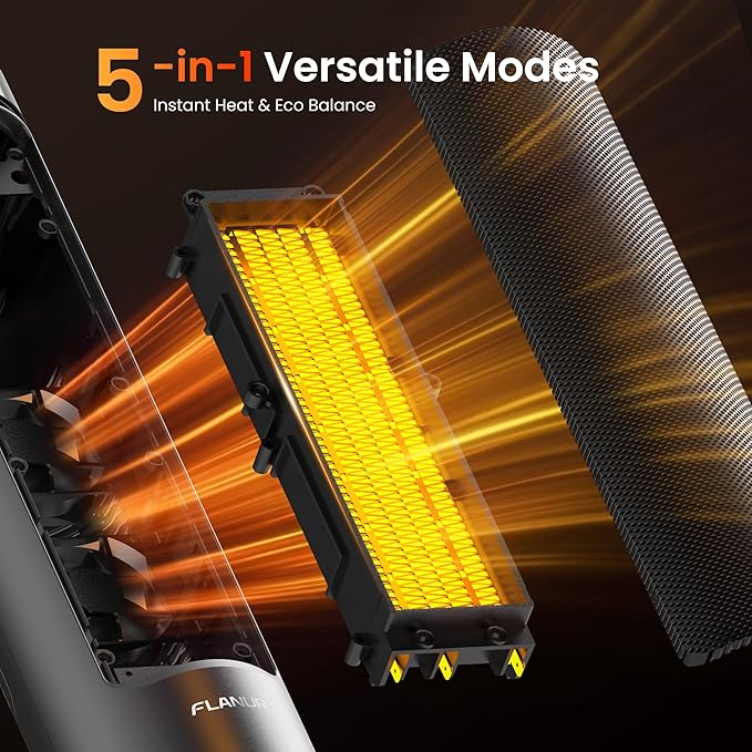 1500W Tower Indoor Space Heater for Home with Programmable Thermostat, 12H Timer & Remote Control, Oscillation and ECO Mode, Electric Heaters for Office, Bedroom, Home (Grey)