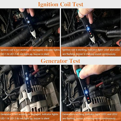 Ignition Coil Tester Tool, Car Spark Plug Tester Relay Testers Pen, Automotive Electronic Magnetic, Ignition Diagnostic with LED, Generator Fuel Injector Fan Testers for Car Truck MC ATV