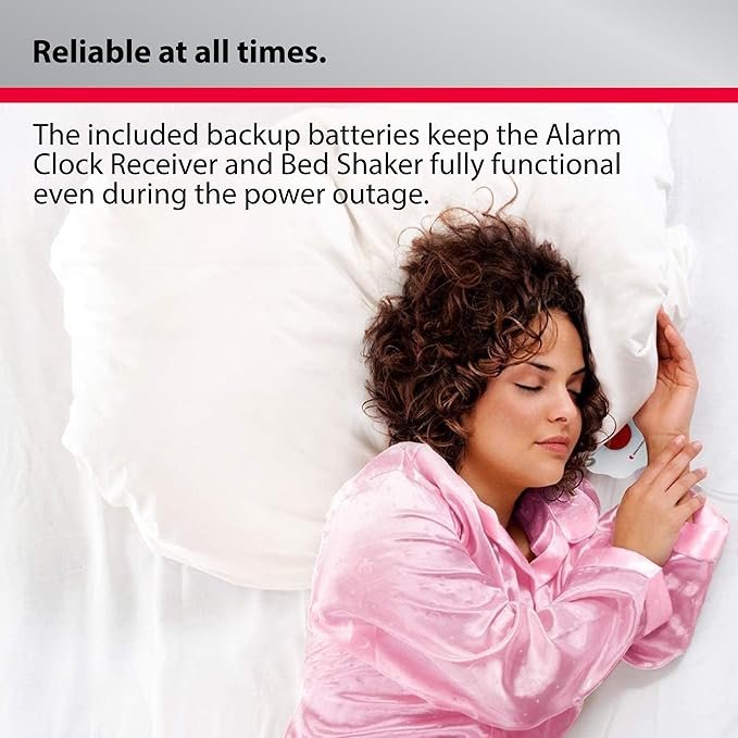 Bellman & Symfon Alarm Clock with Bed Shaker – Visit Smart Home System Hub Component – Deaf and Hard of Hearing – Vibrating Loud Alarm, Flashing Light Alerts, Emergency Receiver for Seniors