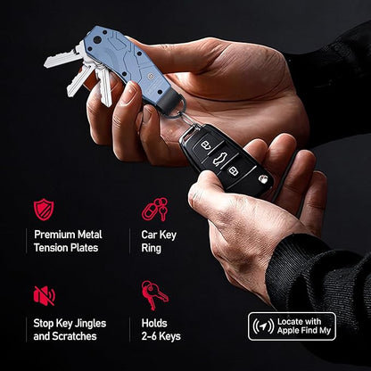 Zeeker Air Keychain, Key Organizer Works with Apple Find My, Built-in airtag Chips, Holds 2-6 Keys, Car Key Chains with GPS Tracker, Key Finder, Minimalist Key Holder for Men and Women, iOS Only Use