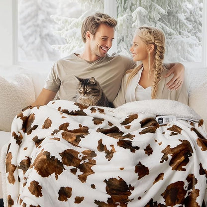Heated Blanket Throw Blanket – Fast Heating Blanket with 10 Heat Settings & 4 Timer Options, Cozy Soft Fleece Sherpa, Washable, Warm Gifts for Grandma