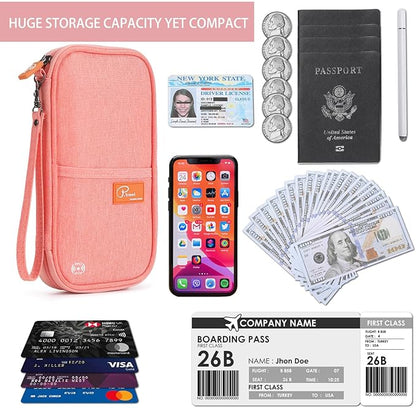 VanFn RFID Travel Passport Wallet, Family Passport Holder, Trip Document Organizer P.Travel Series