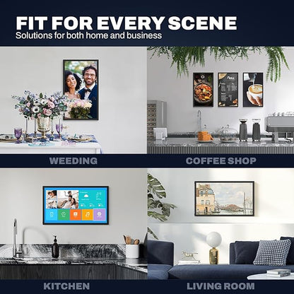 21.5 Inch Touchscreen Large Digital Picture Frame with FHD IPS Screen, 32GB WiFi Digital Photo Frame,Remote Control, Wall-Mountable, Share Photo/Video via Apps, Email, USB/Mirco SD, Black