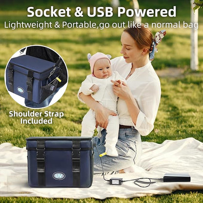 UV Sanitizer Box, 12L Ozone Portable Sanitizing and Cleaning Machine with 3-Level Timer, Foldable UV Cleaner Box for Toys, Mask, Towel, key Etc. Ozone UV Box ﻿