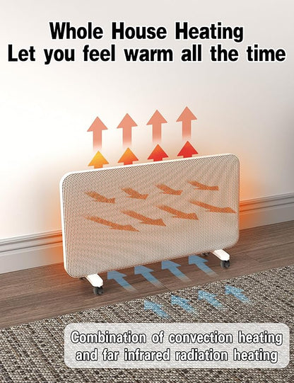 Graphene Convection Panel Infrared Space Heater for Indoor Use Large Room, 1500W Heater with Thermostat, Portable Stand Wall Mounted, Smart WiFi App Control Energy Saving,Work with Tuya