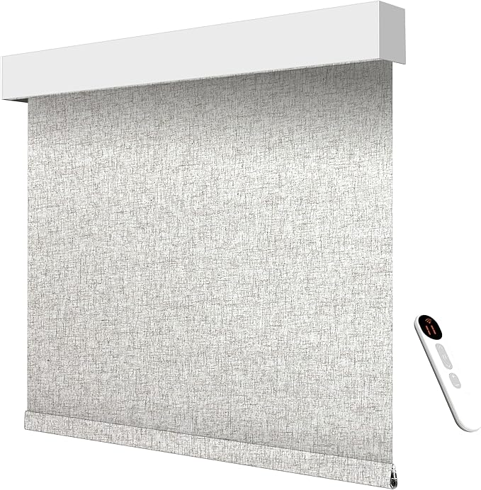 Smart Motorized Blinds – 100% Blackout Roller Shades with Remote, Alexa/Google Home/Siri Control, Matter Compatible, Wireless Rechargeable Battery, Custom Sizes for Windows & Sliding Doors