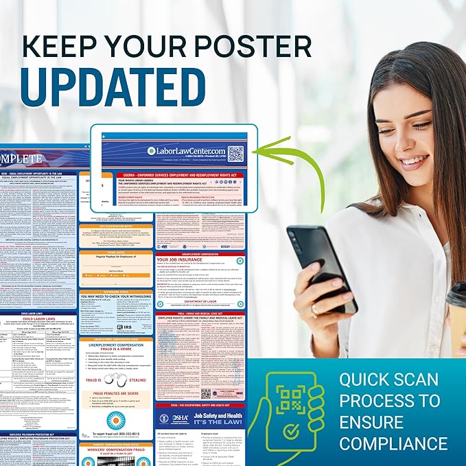 North Carolina 2026 Labor Law Poster – State & Federal Employment Compliance – OSHA, EEOC, FMLA, Minimum Wage– Premium Paper Workplace Poster – Folded & Unlaminated – Envelope Packed – 26” x 39.5”