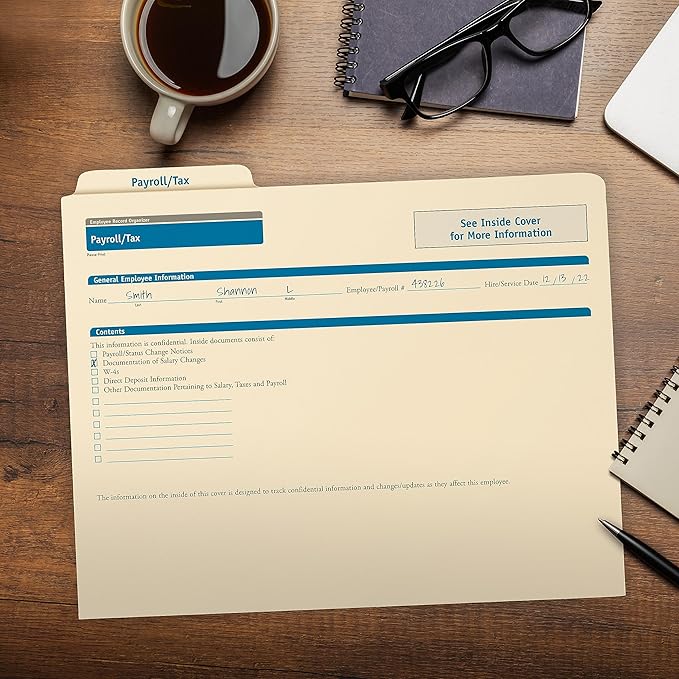 ComplyRight Payroll/Tax Folder - 11.75” x 9.5” - HR and Employee Management - 25-Pack