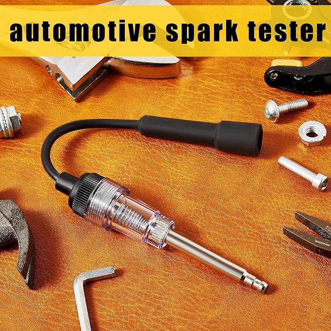 Inline Spark Plug Tester Engine Straight Boot Ignition Tester Light Lawnmower Checker Armature Diagnostic Detector for Automotive Car Internal External Engine(1 Piece)