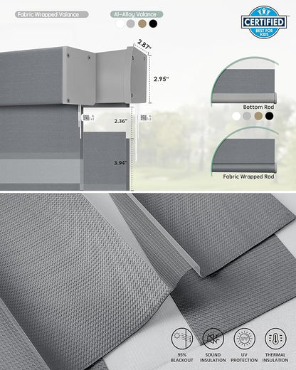 Yoolax Smart Blinds Motorized Matter Zebra Blinds Compatible with Alexa, Google Home, Apple Homekit,Window Shades Blackout Electric Custom Roll Up Indoor Cordless Zebra Blinds for Home(Mesh Silver)