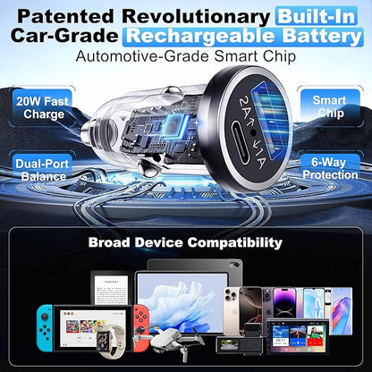 LIONO Car GPS Tracker & Charger with Built-in Rechargeable Battery, GPS Tracker for Vehicles, Hidden Car Tracker for Anti-Theft & Parking Location, for Family& Fleets, No Monthly Fee, No SIM, iOS Only