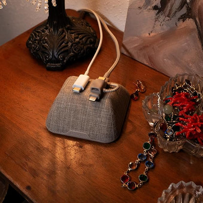 Smartish® Magnetic Cord Holder - Cable Wrangler Organizer with Magnet Clips for Charger Management on Desktop, Nightstand, or Side Table for All Cables, USB-C, Lightning Cables - Teal Me More