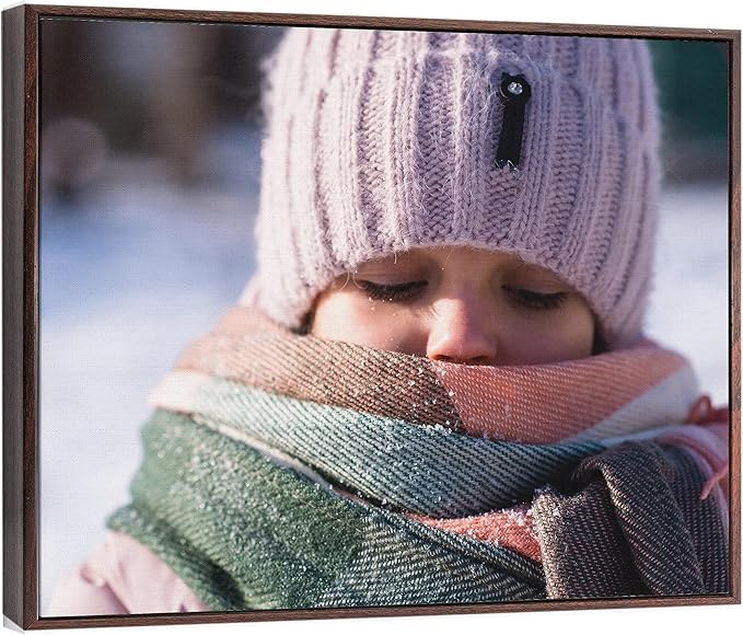 P&L ART. Personalized Custom Canvas Prints: Photo On Canvas Transform Your Photos into Stunning Framed Wall Art Digitally Printed Photo To Canvas Ideal for Home Decor Gifts Keepsakes Walnut 16X20