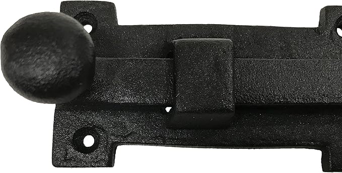 Antique style 8" Black Wrought Iron - Slide Door Bolt Latch - vintage iron - Decorative style 8 in door latch DS-04 (2)