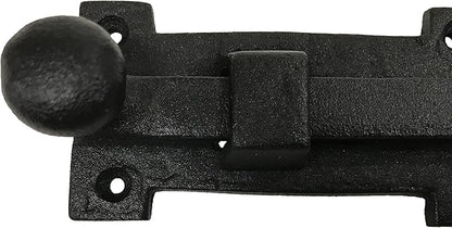 Antique style 8" Black Wrought Iron - Slide Door Bolt Latch - vintage iron - Decorative style 8 in door latch DS-04 (2)
