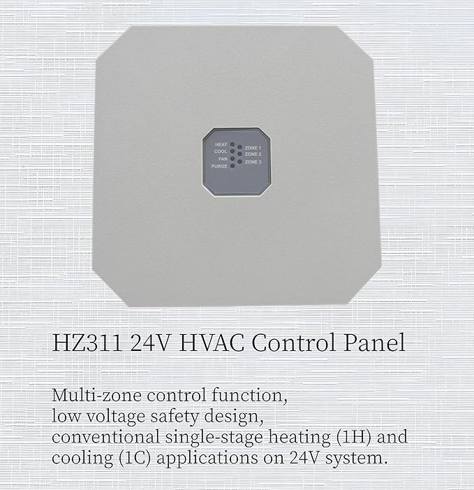 HZ311 True Zone Panel, Zone Control Panel Conventional Applications 1 Heat and 1 Cool, for Up to 3 Zones (1H, 1C) 24 Volts