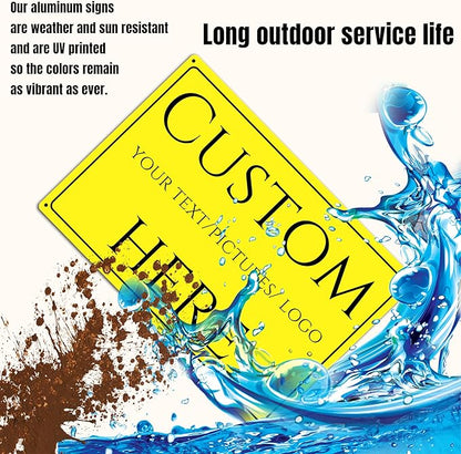 make your own sign custom,Custom Metal Signs Personalized，Reflective，Aluminum Weatherproof Metal Sign Multiple Sizes, custom signs outdoor metal, Business, Workplace, office, Home, Delivery Signs(16*12 Inch)