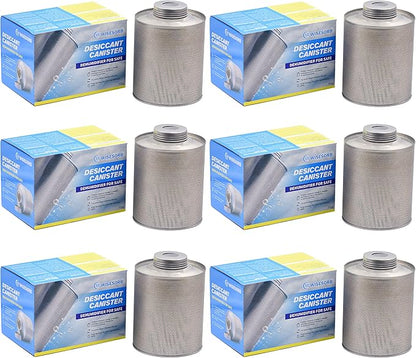 750 Grams 6pcs Gun Safe Dehumidifier, Reusable Canister Desiccant Dehumidifier, Rechargeable 1.65 Lbs Indicating Silica Gel Orange To Green