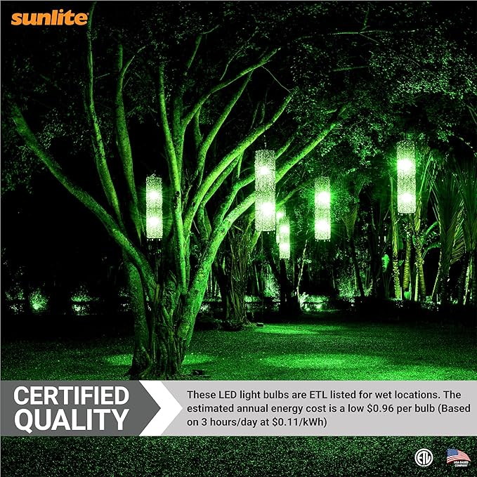 Sunlite 81473 LED PAR30 Short Neck Colored Recessed Light Bulb, 8 Watt (75W Equivalent), Medium (E26) Base, Floodlight, ETL Listed, Green, 1 Count