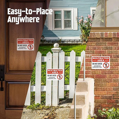 SmartSign 10 x 14 inch “Restricted Area - Do Not Enter, Authorized Personnel Only” OSHA Metal Sign, 40 mil Laminated Rustproof Aluminum, Red, Black and White, Made in USA