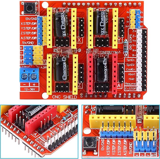 WWZMDiB CNC Shield V3 Engraving Machine Expansion Board A4988 Driver Expansion Board for Arduino 3D Printer CNC A4988