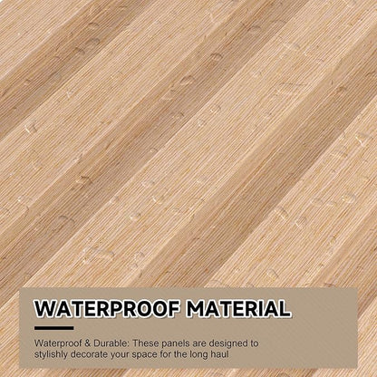 WPC Slat Wall Paneling,8-Pack 3D WPC Wood Wall Panels,Acoustic Wall Panels for Interior Wall Decor,Living Room,Bedroom,Oak,95 x 6 in