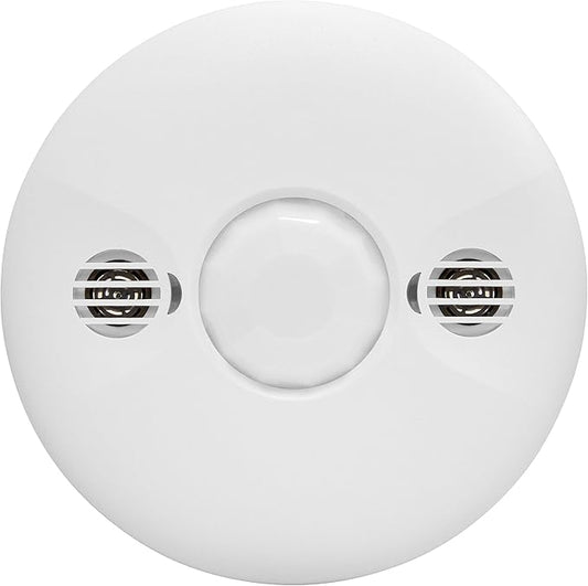 ENERLITES - MDC-50L-Stickered Ultrasonic and PIR Dual Technology Occupancy Sensor, 360 Degree Field of View, 1,600 Sq Ft Coverage, Low Voltage, Commercial Grade, MDC-50L, White