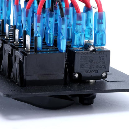 Amarine Made 5 Gang Aluminium LED Rocker & CIG Socket & Circuit Breaker Waterproof Marine/Boat/rv Switch Panel AM62-PN-LB5Z/S