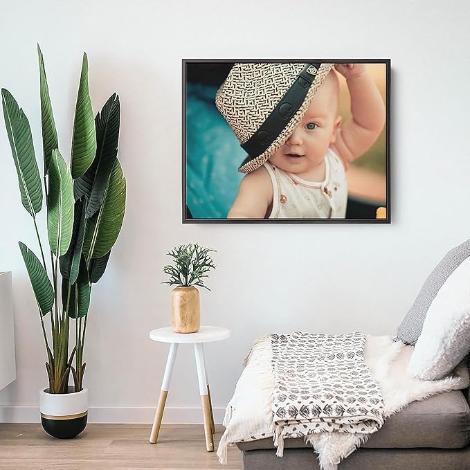 P&L ART. Personalized Custom Canvas Prints: Photo On Canvas Transform Your Photos into Stunning Framed Wall Art Digitally Printed Photo To Canvas Ideal for Home Decor Gifts Keepsakes Black 12X18