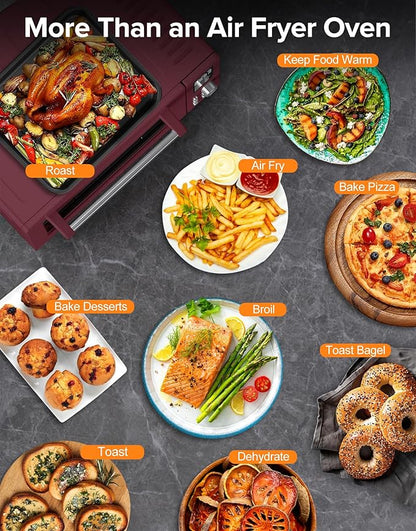 Nuwave Bravo Pro Smart Air Fryer Toaster Oven Combo, 10-in-1 Functions with Quicker & Even Crisp Technology, 1800W, 50-450°F, PFAS-Free, 21QT, Cinnamon