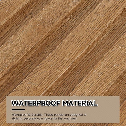 WPC Slat Wall Paneling,8-Pack 3D WPC Wood Wall Panels,Acoustic Wall Panels for Interior Wall Decor,Living Room,Bedroom,Golden Oak,95 x 6 in