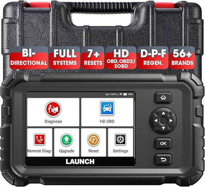 Launch CRP129 HD Heavy Duty Truck Scanner, Full System Diesel Diagnostic Tool with Speed Limit Adjust, D.P.F Regen, 7+ Resets Code Reader for Cummins, Detroit, Isuzu, Volvo&More
