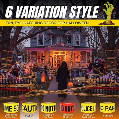 Caution Tape 3 Pack 3 inch x 1000 feet, Bright Yellow w/Bold Black Text, 3" Wide for Maximum Readability Strongest & Thickest Tape for Danger/Hazardous Areas