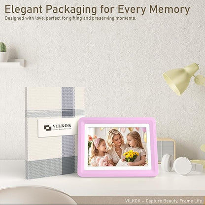 Pink 5x7 Picture Frame with Acrylic Front 1 Pack, ABS Frame for 5x7 or 4x6 Photos, Shatterproof UV-Resistant Tabletop Photo Frame, Vertical/Horizontal Display for Home Décor