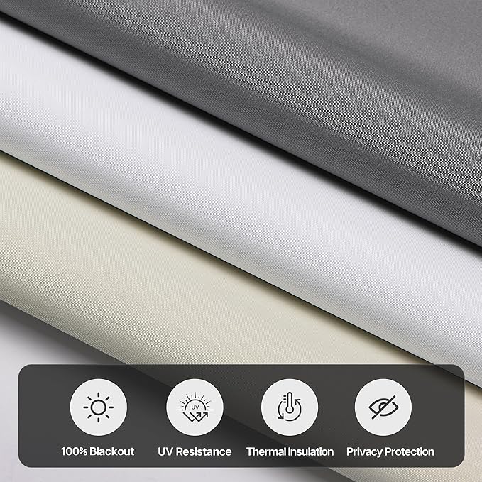 LazBlinds No Drill Blinds for Indoor Windows, Blackout Roller Shades, Cordless Window Blackout Blinds, Thermal Insulated Fabric UV Protection for Home and Office, 27" W x 48" H, Beige