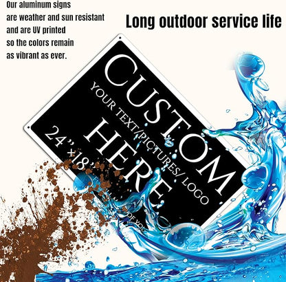 Custom Sign, personalized metal sign，Aluminum Weatherproof Metal Sign Multiple Sizes, Reflective，Customize for Office, Business, Workplace, office, Home, Delivery Signs(24 * 18 Inch)
