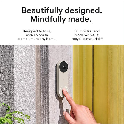 Google Nest Doorbell - (Wired, 2nd Gen) - Wired Video Doorbell Camera - Doorbell Security Camera - Ivy