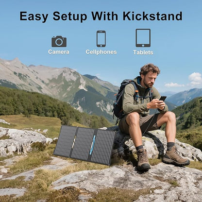 45W Portable Solar Panels Chargers with USB-C, USB-A and DC Outputs Foldable IP67 Waterproof Solar Panel for Camping,Power Emergency for Small Power Station,Phones, Power Banks