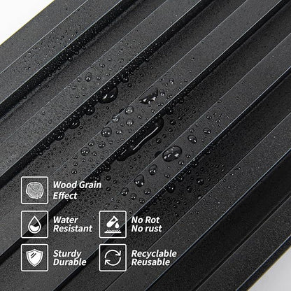 Art3dwallpanels Wood Slat Wall Paneling, 104'' x 6.7'' WPC Soundproof 3D Wall Panels for Interior Wall Decor, 8 Pack Fluted Textured Panel Wall Slats,Black