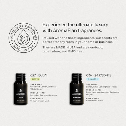 AromaPlan 5 Star Collection Plug in Waterless Diffuser (2 Fragrances Included)-Cold Air & Waterless Diffusers for Home & Office- Silent Wall Diffuser Plug in (2 Devices +2 Scents)