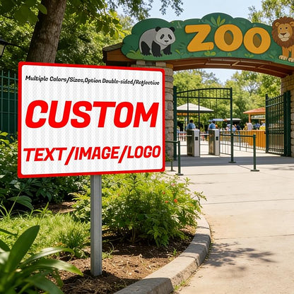 custom metal signs,Custom signs,outdoor metal,multiple sizes/colors,Option double-sided/reflective,for home/business shops,courtyards,garages,road,street (Rectangle)