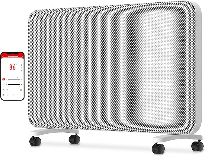 Graphene Convection Panel Infrared Space Heater for Indoor Use Large Room, 1500W Heater with Thermostat, Portable Stand Wall Mounted, Smart WiFi App Control Energy Saving,Work with Tuya