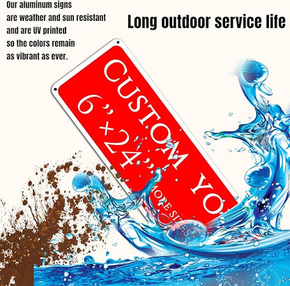 custom street sign,Create Your Own Sign,reflective,double-sided,Aluminum Weatherproof Metal Sign Multiple Sizes, Customize for Office, Business, Workplace, office, Home, Delivery Signs(6 * 24 Inch)