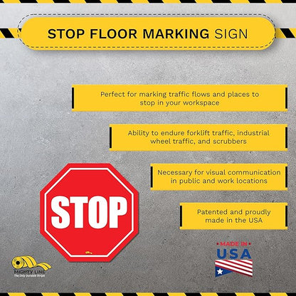 Stop Sign Modern Floor Sign - Floor Marking Sign, 16"