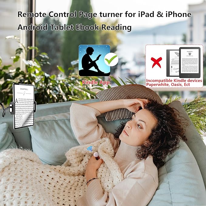 TikTok Scrolling Ring Bluetooth Camera Remote Control Page Turner for iPhone iPad Android Ebook Reading Scrolling Ring for iPhone TikTok (Pink Single Ring)