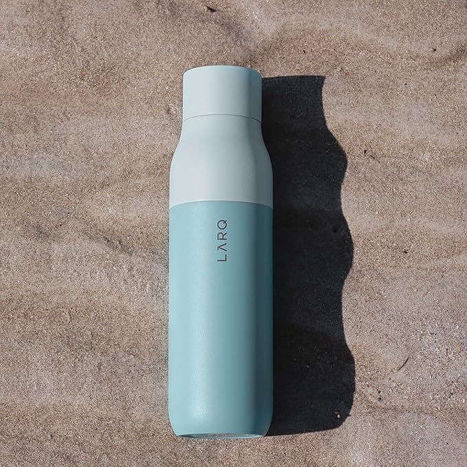 LARQ Bottle PureVis 17 oz - Self-Cleaning and Insulated Stainless Steel Water Bottle with UV Water Purifier and Award-winning Design | Reusable & Travel Friendly, Seaside Mint